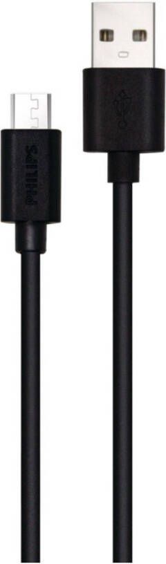 Philips USB A micro USB kabel 1 2 M Zwart
