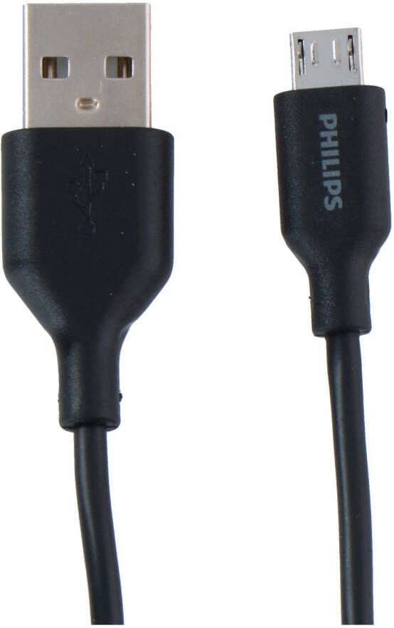 Philips USB-A naar Micro USB Kabel DLC21030U 1.2 Meter Kabel Reserve Kabel Zwart