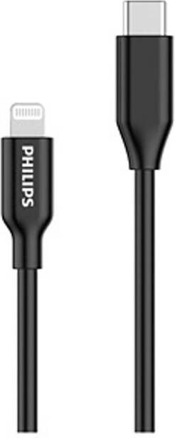 Philips USB-C naar Lightning Kabel DLC3104L 03 1.2 Meter Kabel Opladen en Synchroniseren Zwart