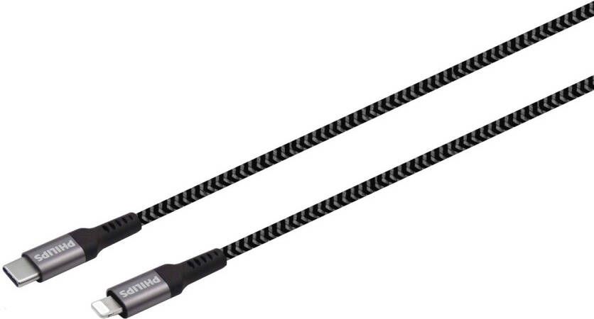 Philips USB Kabel 3.0 USB-C naar Lightning Lengte: 2 Meter Premium Nylon