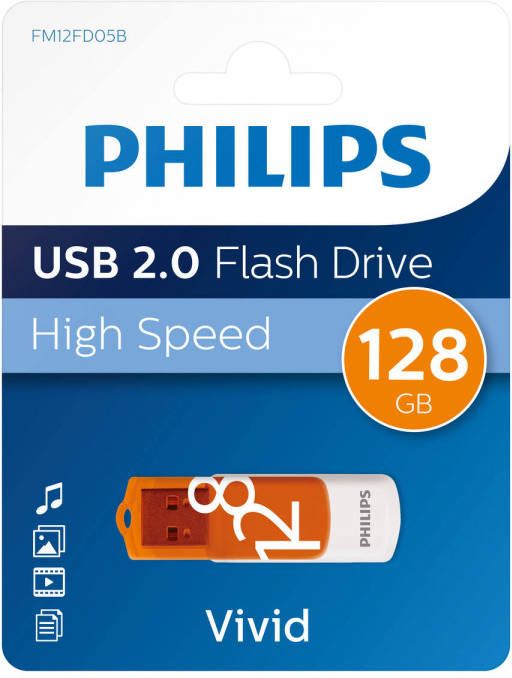 Philips USB stick 2.0 128GB Vivid Oranje FM12FD05B