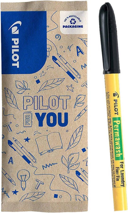 Pilot Permawash Textiel Marker flow pack Zwart 2 stuks