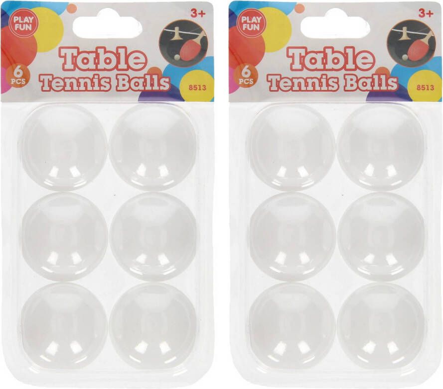Playfun 12x stuks Speelgoed ping pong balletjes 40 mm 4 cm Tafeltennisballen