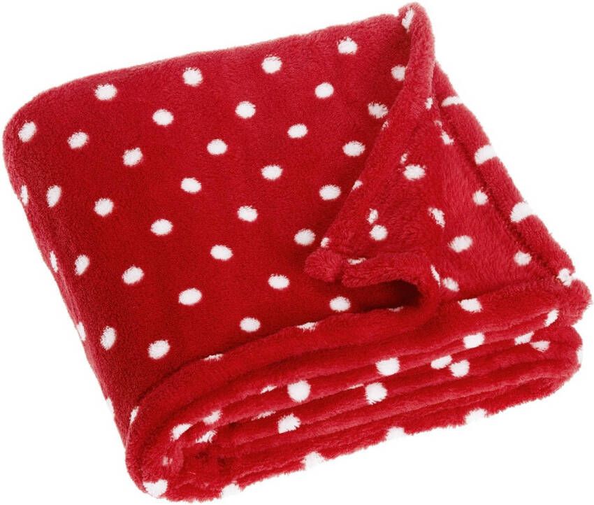 Playshoes Fleece deken voor kinderen 75x100cm Stippen Rood maat 75x100cm