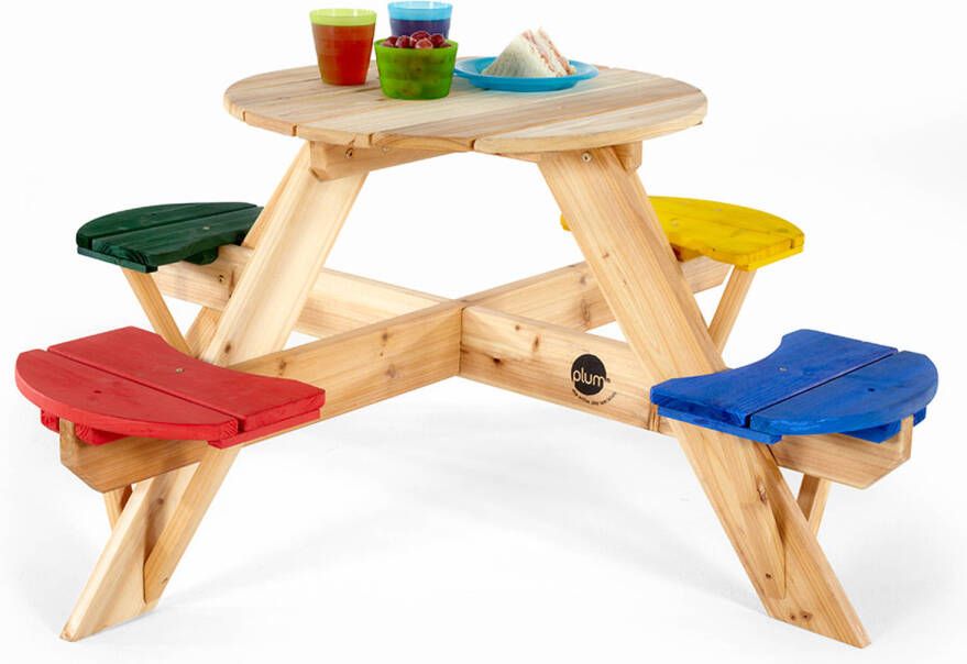 Plum kinderpicknicktafel rond hout