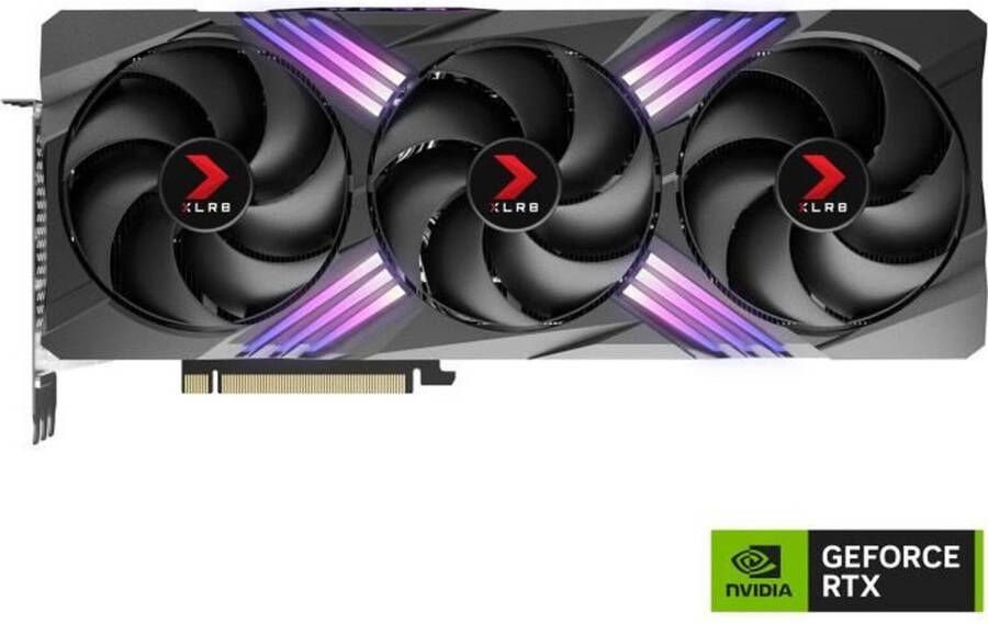 PNY Grafische kaart GeForce™ RTX 4070 Ti SUPER™ 16GB XLR8 Gaming VERTO™ EPIC-X RGB™ Overgeklokte drievoudige ventila