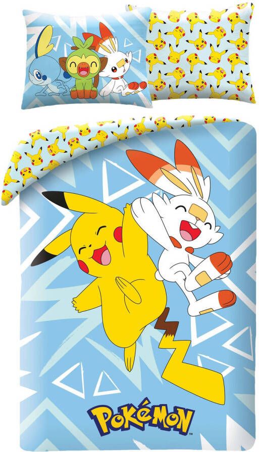 Pokémon Dekbedovertrek Junior Eenpersoons 140 x 200 + 70 x 90 cm Polyester