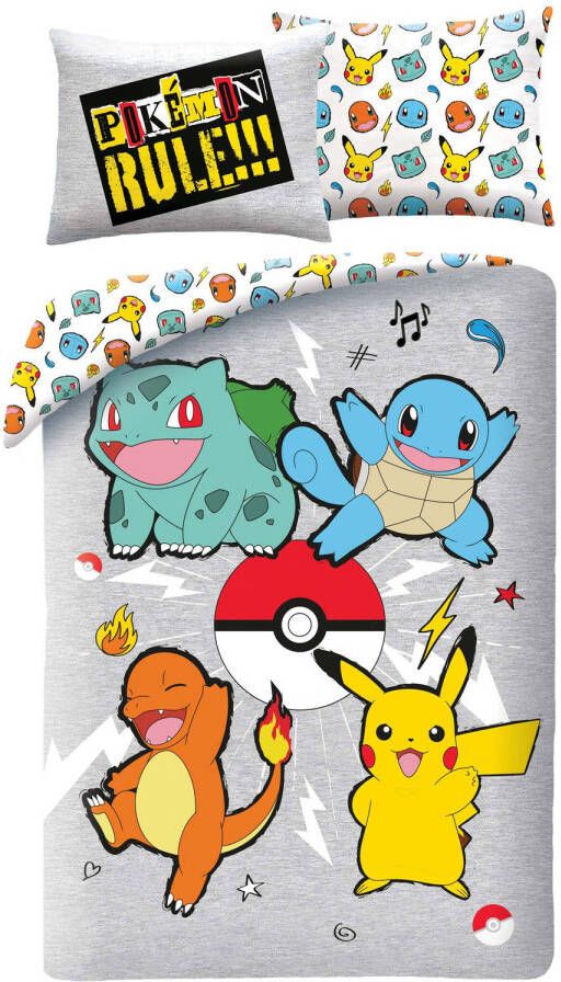 Pokémon Dekbedovertrek Juniors Rule Eenpersoons 140 x 200 + 70 x 90 cm Polyester