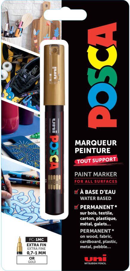 Posca Uni Verfmarker 1MC Goud Blister