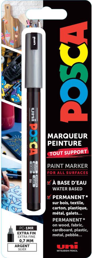 Posca Uni Verfmarker 1MR Zilver Blister