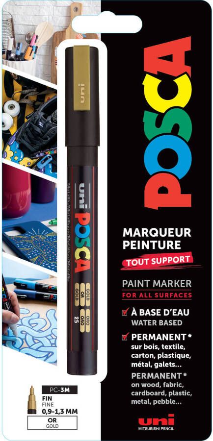 Posca Uni Verfmarker 3M Goud Blister