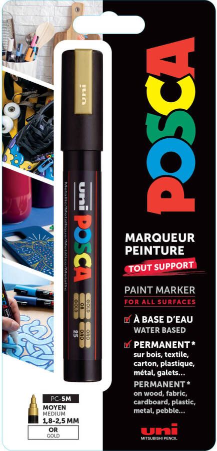 Posca Uni Verfmarker 5M Goud Blister