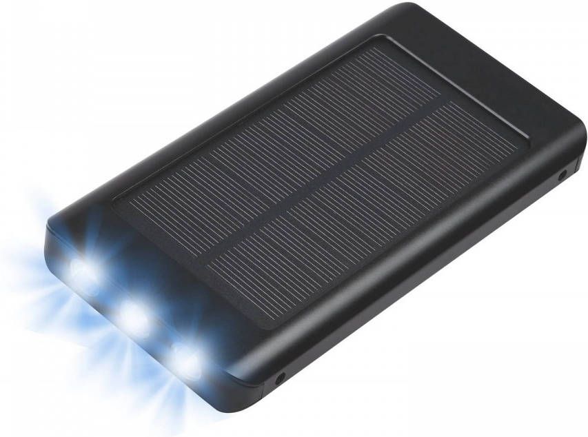 POWERplus Sparrow 8.000 mAh Solar USB Power Bank met ingebouwde 3LED Zaklamp