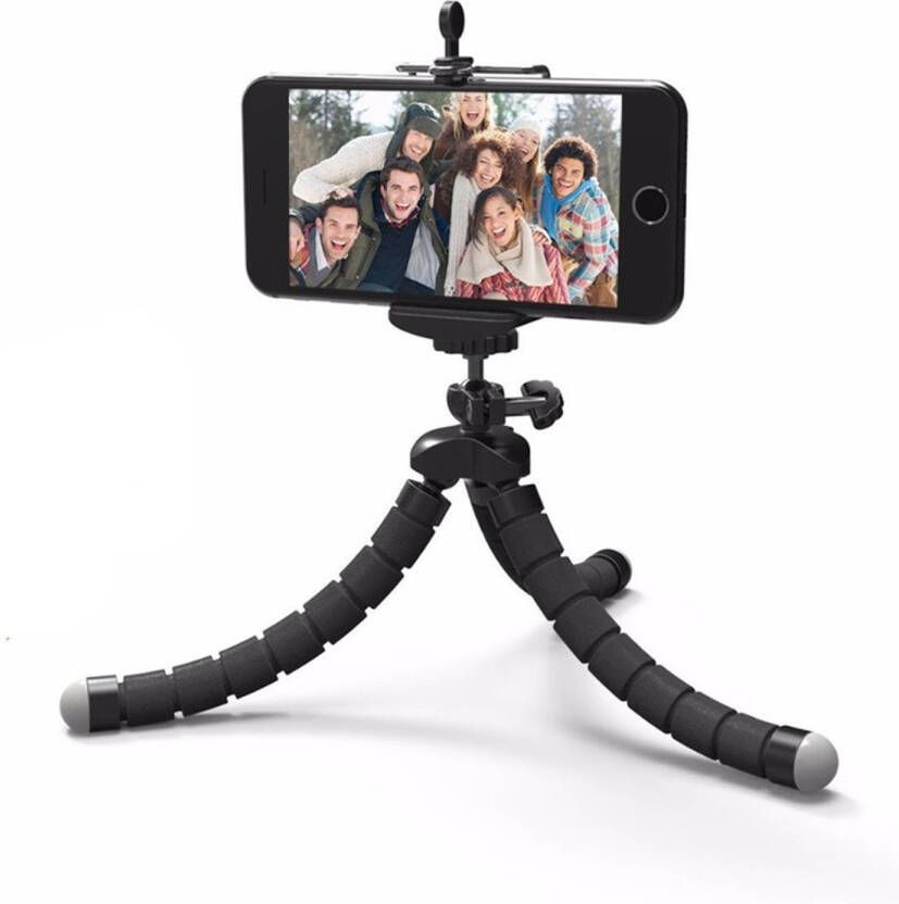 Premium Commerce Statief Smartphone Tripod Iphone Samsung Camera Telefoon Incl. Telefoon Houder Zwart (2 in 1)