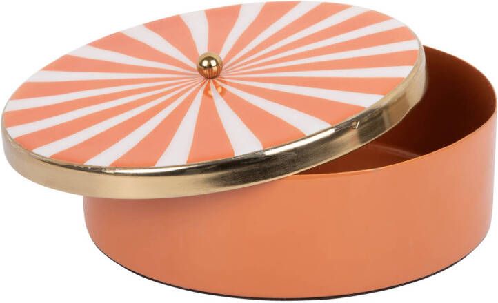 Present Time Opbergbox Candy Swirl Rond Large Bright orange & white