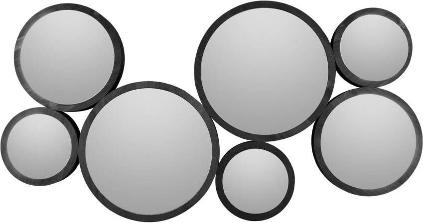 Present time Spiegel Wall Art Zwart Rond