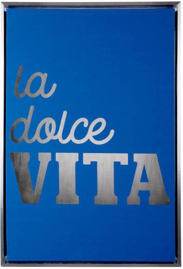 Present Time Wall Art La Dolce Vita Medium Dark blue & silver