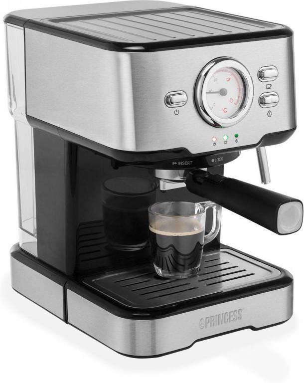 Princess Koffiezetapparaat 249412 Espressomachines voor gemalen koffie – Met melkopschuimpijpjes voor cappucino en latte macchiato – 2 kopjes Consumentenbond Beste Koop - Foto 2