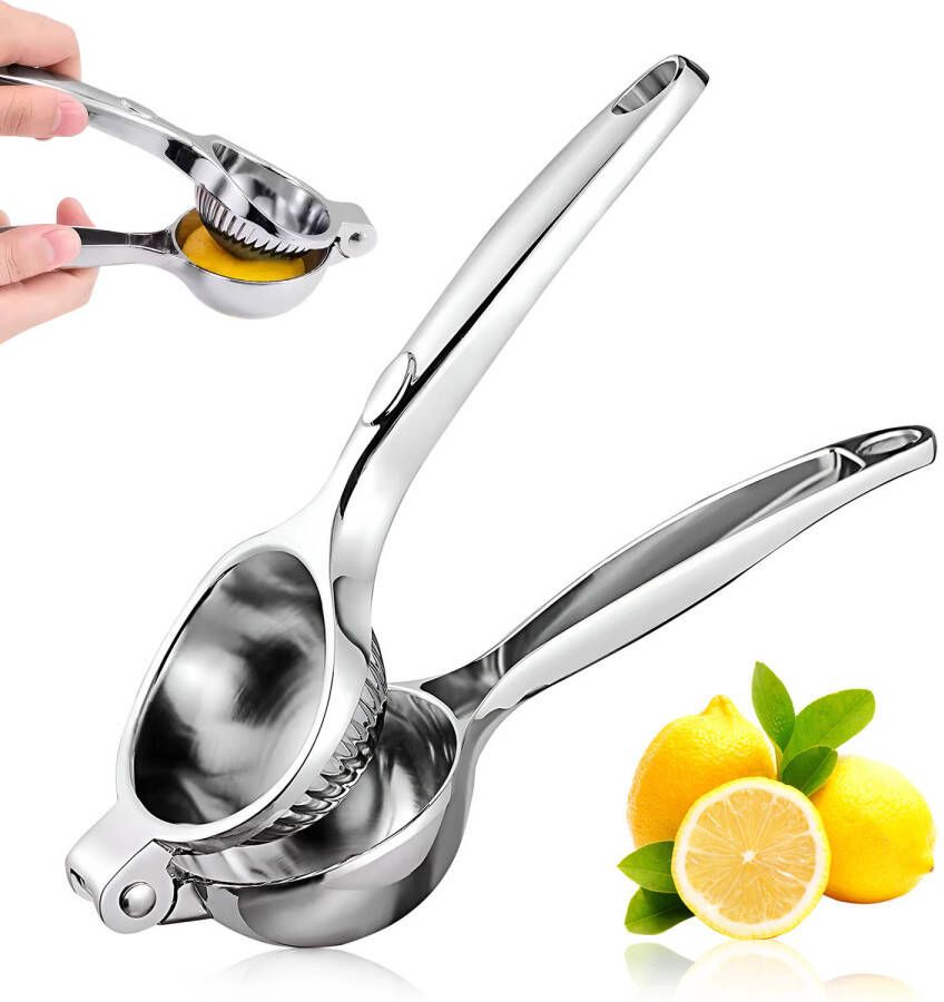 PROKING Robuuste Citroenpers Limoenpers Handmatige Pers Lemon squeezer Citrusknijper Fruitpers Sinaasappelpers Zilver