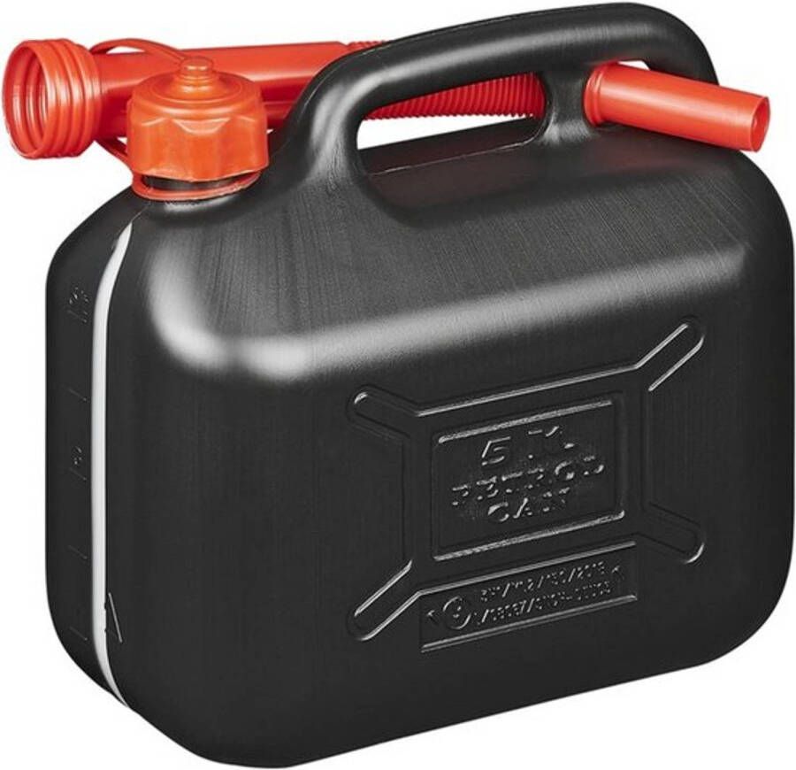ProPlus Jerrycan benzine kunststof 5 Liter met flexibele tuit + anti overloop trechter