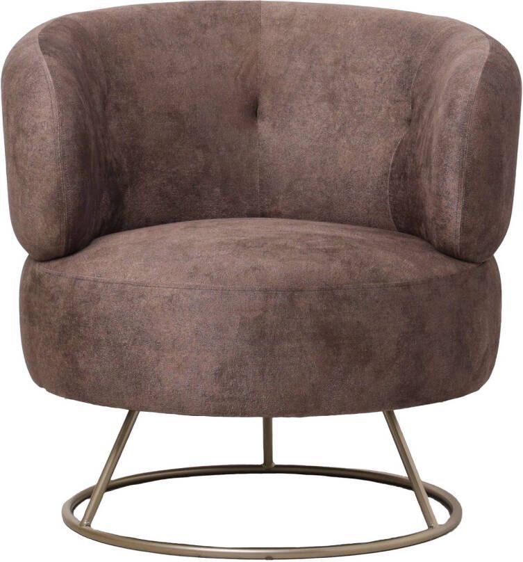 Ptmd Collection PTMD Carice Brown fauteuil infinity 3 bison gold base