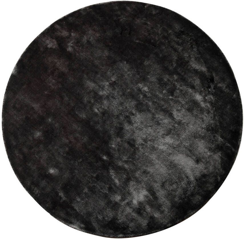 Ptmd Collection PTMD Flavia Black viscose handwoven carpet round L