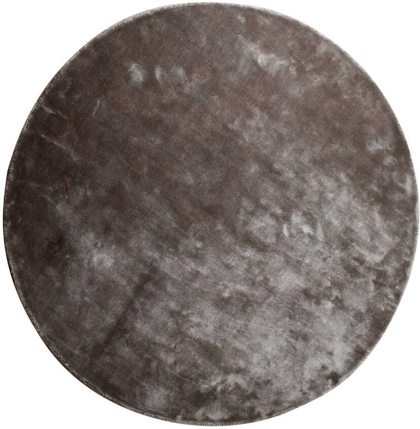 Ptmd Collection PTMD Flavia Grey viscose handwoven carpet round L