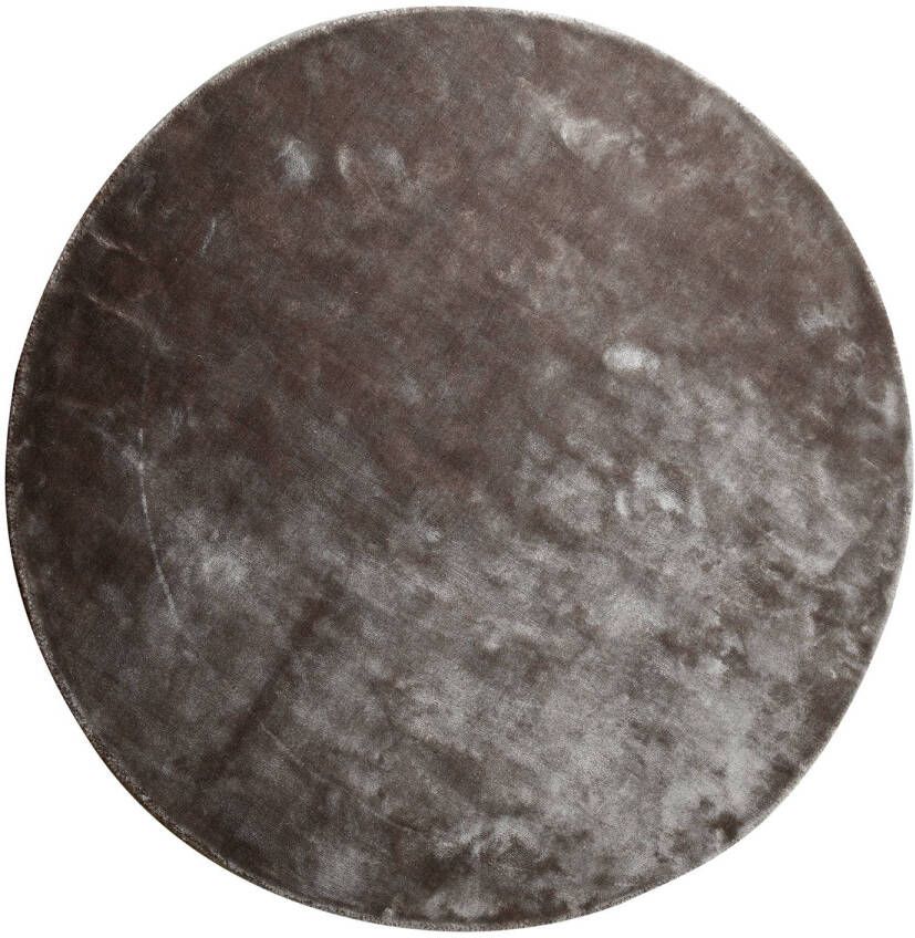 Ptmd Collection PTMD Flavia Grey viscose handwoven carpet round S
