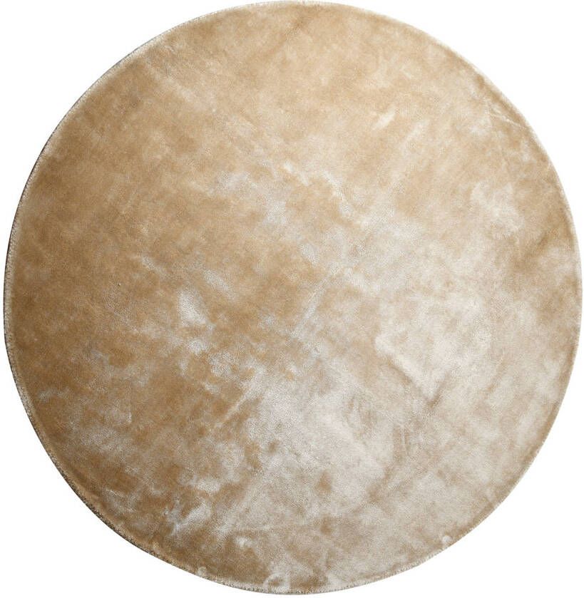 Ptmd Collection PTMD Flavia Taupe viscose handwoven carpet round L