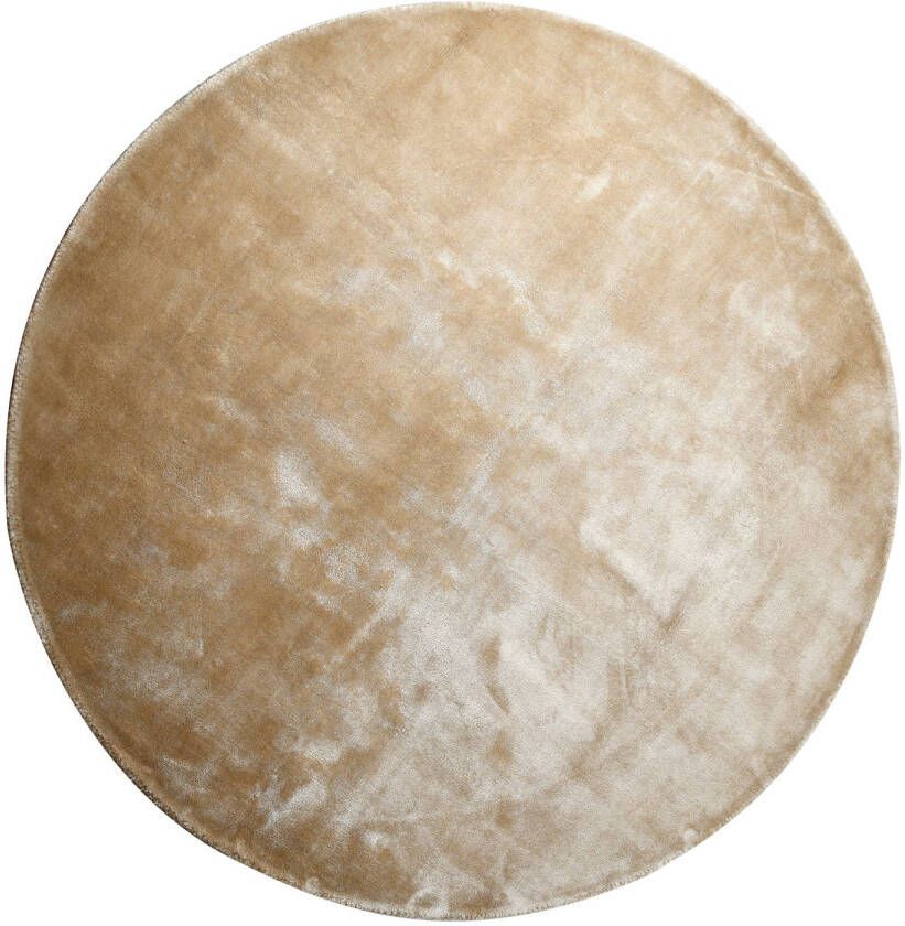 Ptmd Collection PTMD Flavia Taupe viscose handwoven carpet round S