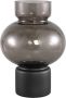Ptmd Collection PTMD Nyda Grey glass vase on base round L - Thumbnail 2