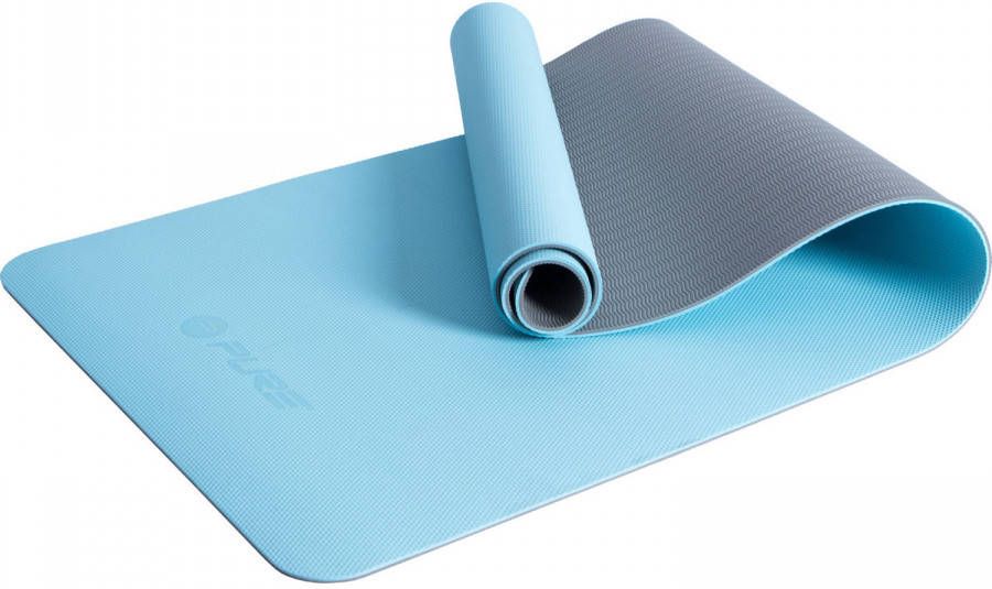 Pure2Improve yogamat 173 x 58 cm elastomeer rubber blauw