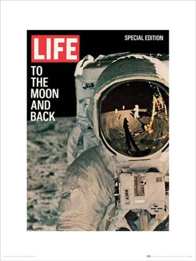 Merkloos Kunstdruk Time Life Cover to the Moon and Back 30x40cm