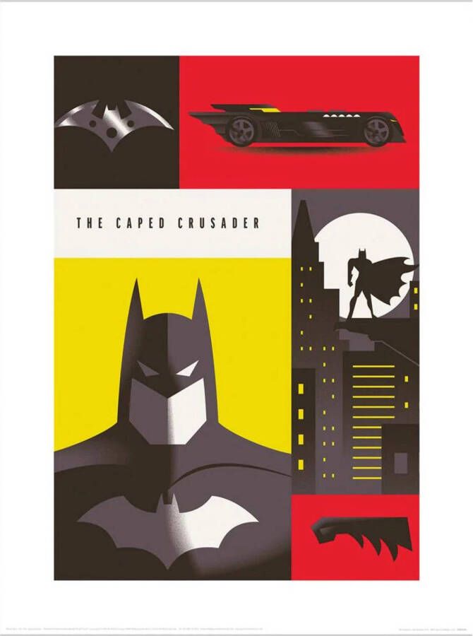 Merkloos Kunstdruk Warner Bros The Caped Crusader 30x40cm