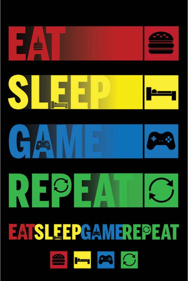 Pyramid Poster Eat Sleep Game Repeat 61x91 5cm