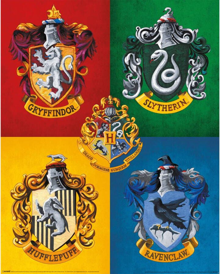 Pyramid Poster Harry Potter Colourful Crests 40x50cm