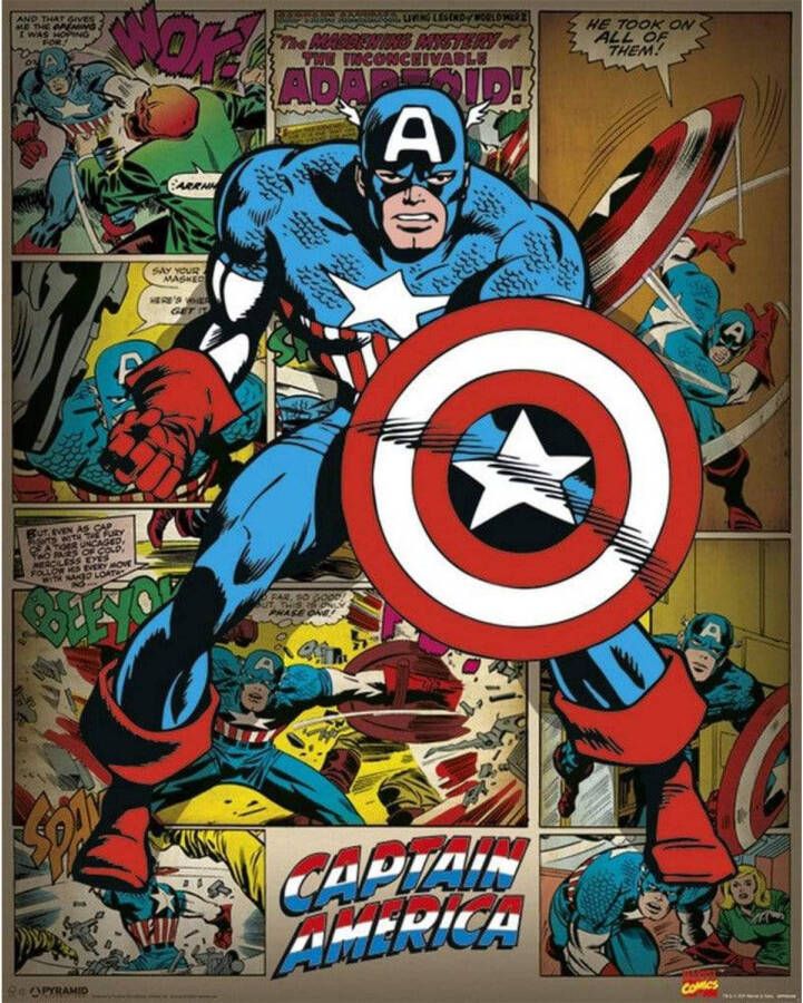 Pyramid Poster Marvel Comics Captain America Retro 40x50cm