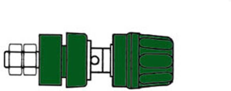 Hirschmann GEISOLEERDE 4mm INBOUWBUS MET KOP EN RING GROEN (PKI10A)