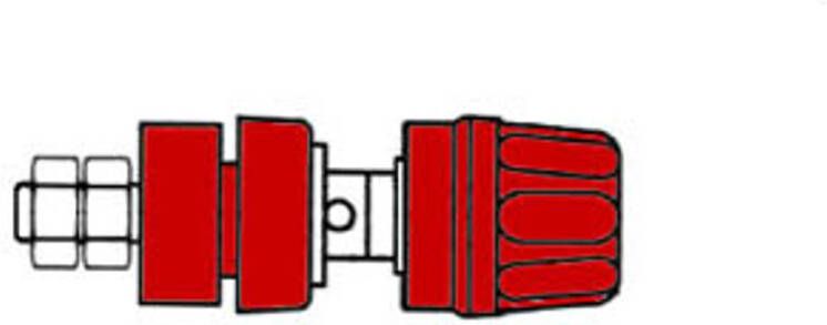 Hirschmann GEISOLEERDE 4mm INBOUWBUS MET KOP EN RING ROOD (PKI10A)