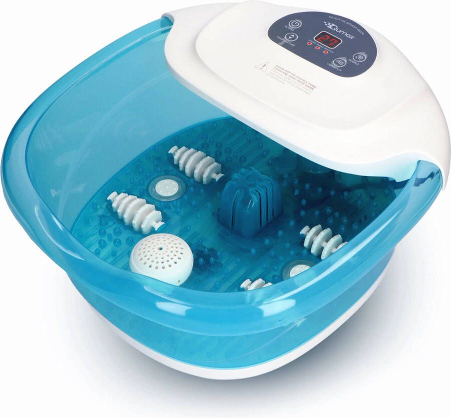 Qumax Elektrisch Verwarmd Voetenbad met massage Rollers Voetmassage met Vibratie en Bubbels Incl LCD scherm Tot 48