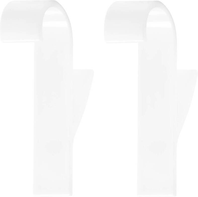 QUVIO Handdoekhouder plastic haakje set van 2 Wit