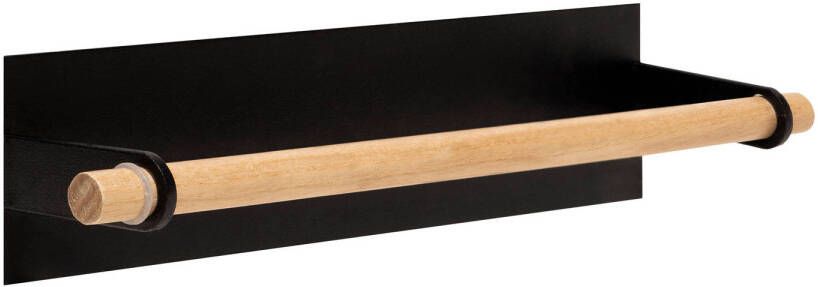 QUVIO Handdoekhouder met magneet strip 6 x 25 5 x 6 cm Zwart en bruin