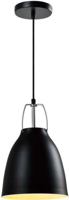 QUVIO Hanglamp industrieel Ronde kegel D 20 cm Zwart