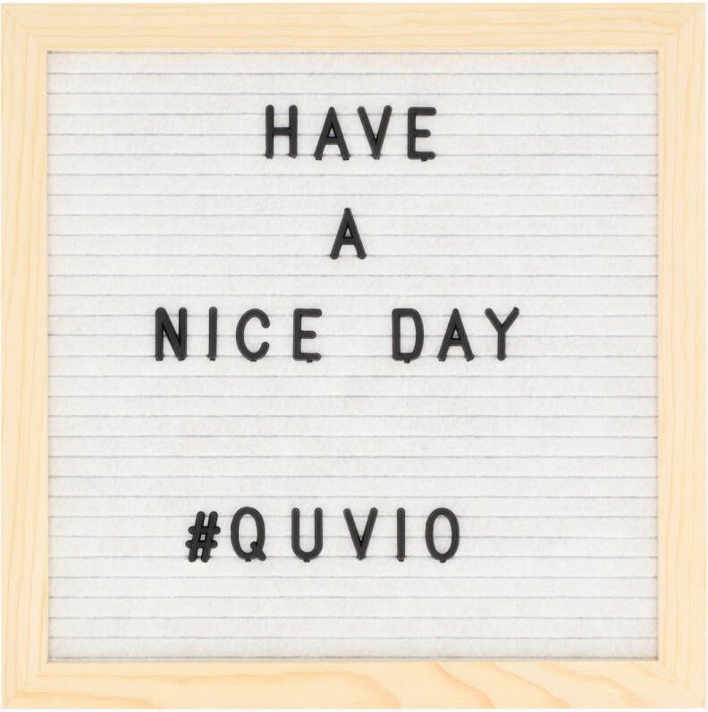 QUVIO Letterbord Inclusief letters Woondecoratie Woonaccessoires Decoratieve accessoires Hout en vilt Wit Met standaard Met lijst 16 x 25 5 x 25 5 cm - Foto 2