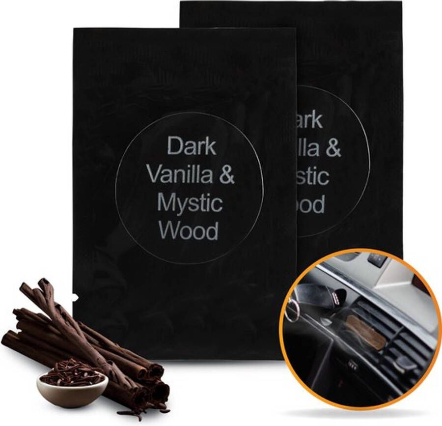 R2B Autoparfum Navulling Donkere Vanille & Mystiek Hout 2 stuks Auto Geurverfrisser Luchtverfrisser