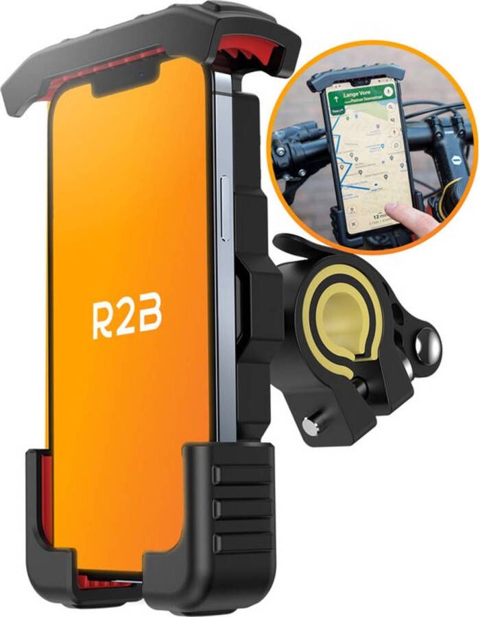 R2B Robuuste Telefoonhouder Fiets 360 Graden Rotatie Gsm Houder Fiets Fietshouder Ook voor scooter & motor