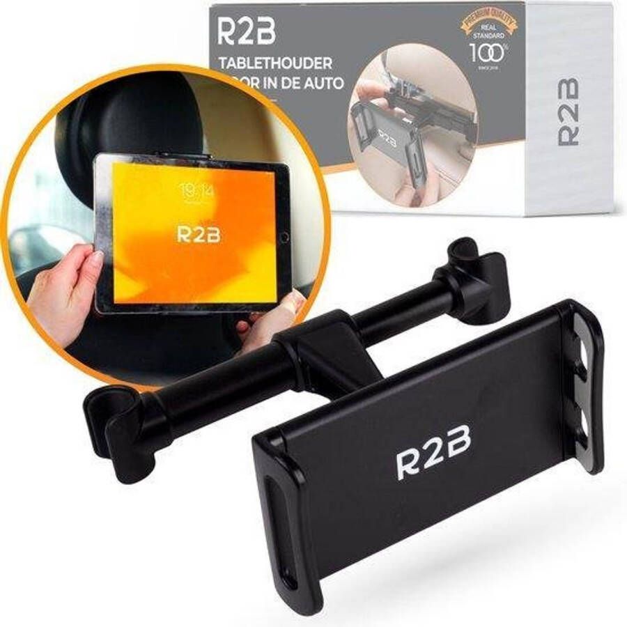 R2B Stevige Tablet houder auto hoofdsteun Tablethouder voor Tablet telefoon Switch en meer! Model Apeldoorn