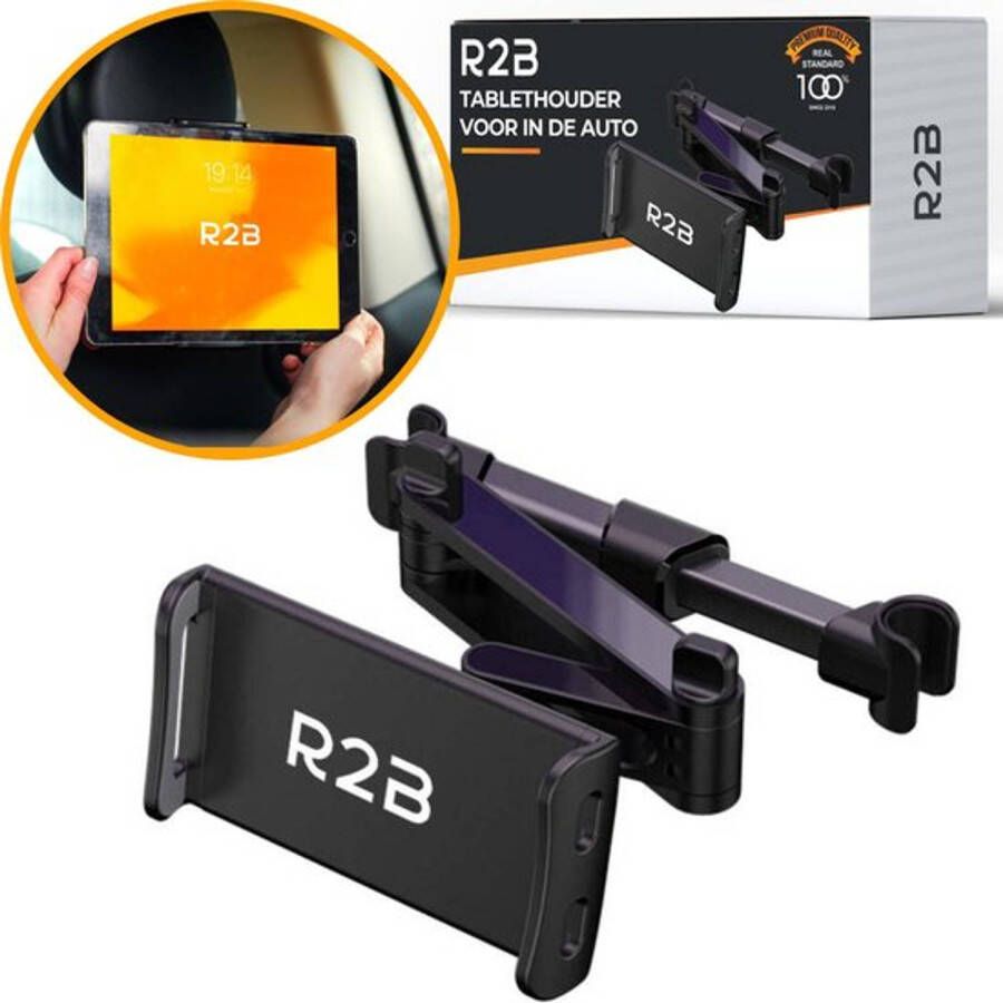 R2B Tablet houder auto hoofdsteun met verstelbare arm Tablethouder voor Tablet telefoon en meer! Model Nijmegen