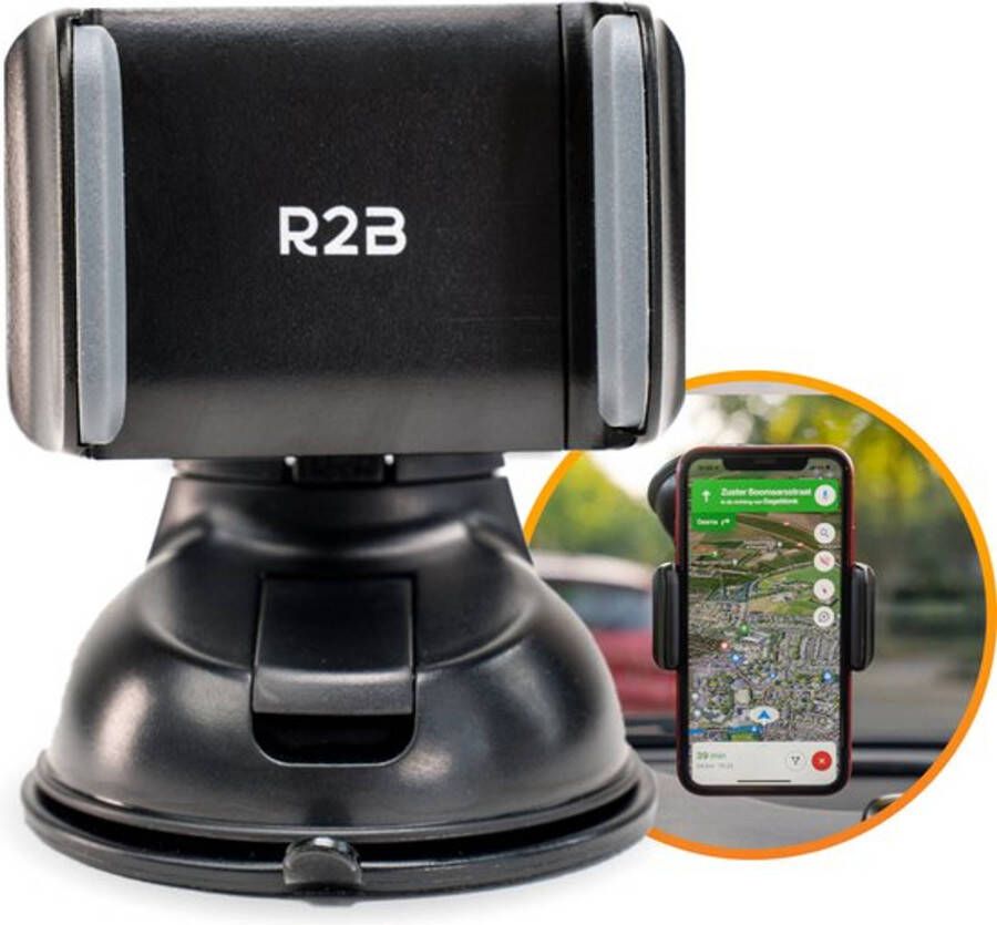 R2B Telefoonhouders Auto Zuignap Compact Geschikt voor Raam Dashboard en Bureau Gsm Houder Auto