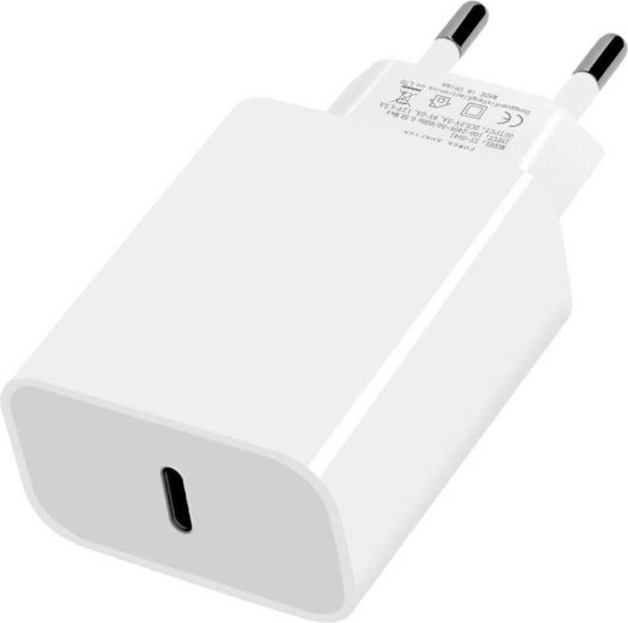 R2B USB C Adapter Oplader iPhone geschikt voor Apple Samsung USB Adapter USB Stekker- Wit